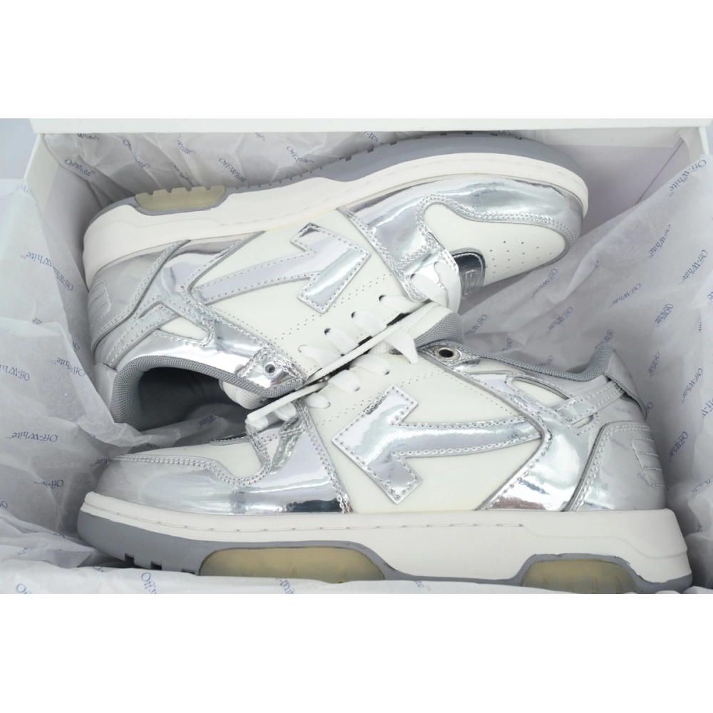 Off-white Out Of Office OOO Low Tops White Silver OMIA189F 24LEA00E 0172