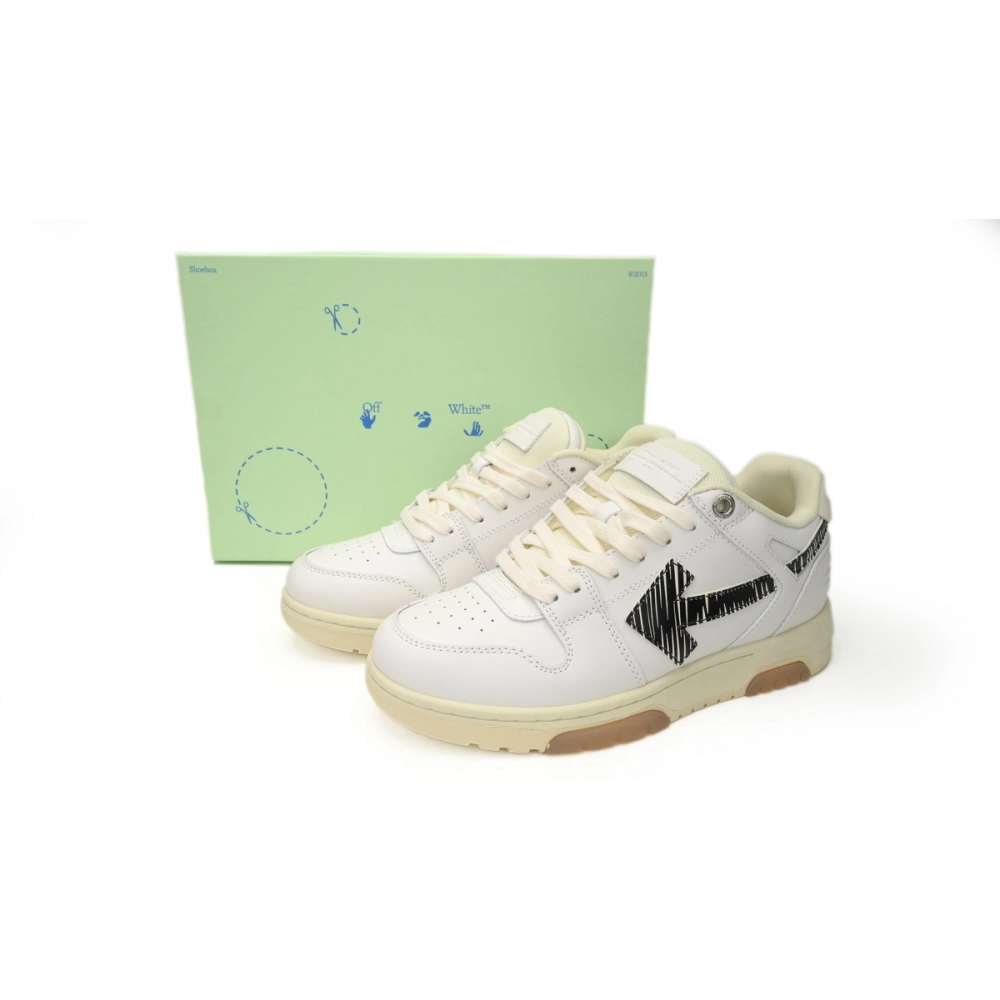 Off-White Out Of Office OOO Low Tops White Black SS21 OMIA189S21LEA0030110