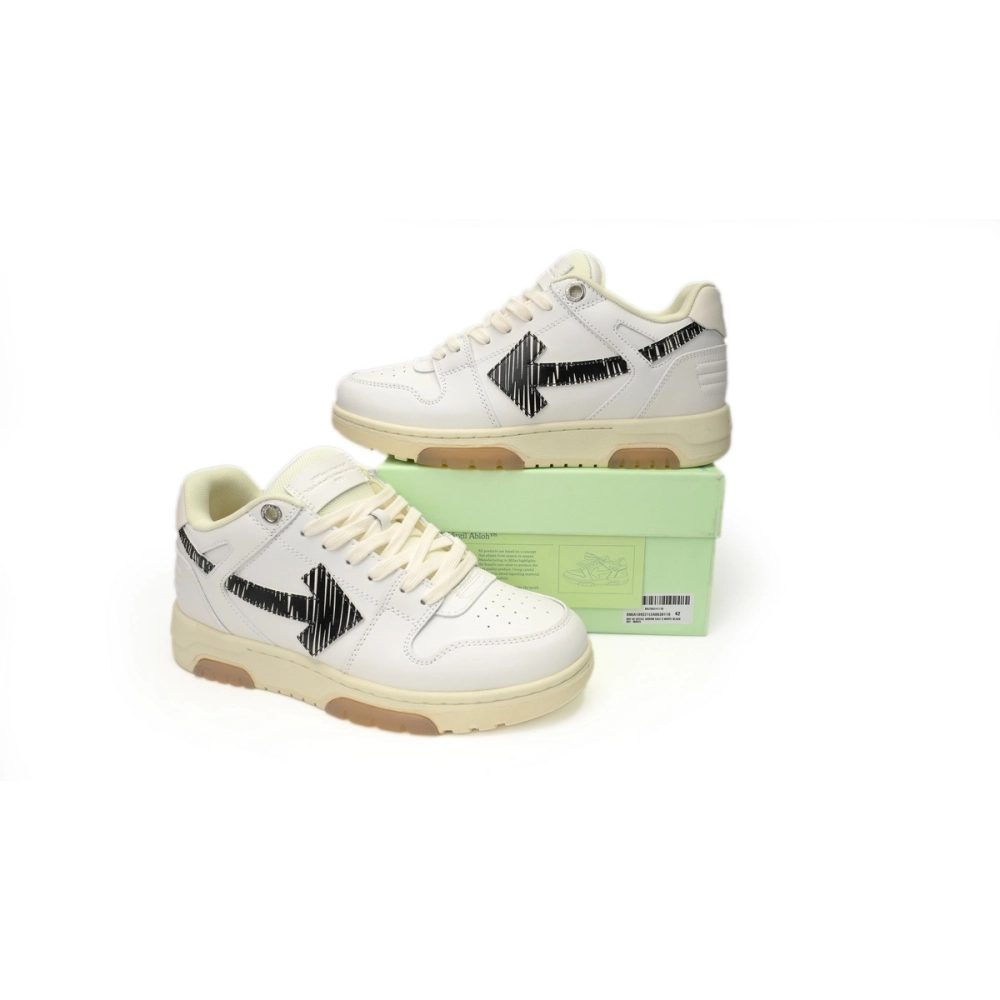 Off-White Out Of Office OOO Low Tops White Black SS21 OMIA189S21LEA0030110