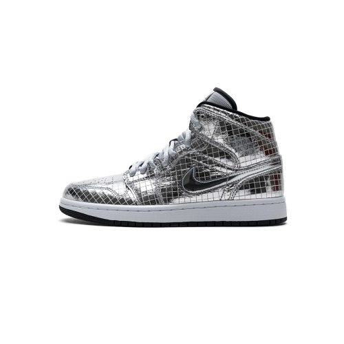 Air Jordan 1 Mid SE Disco Metallic Silver CU9304-001