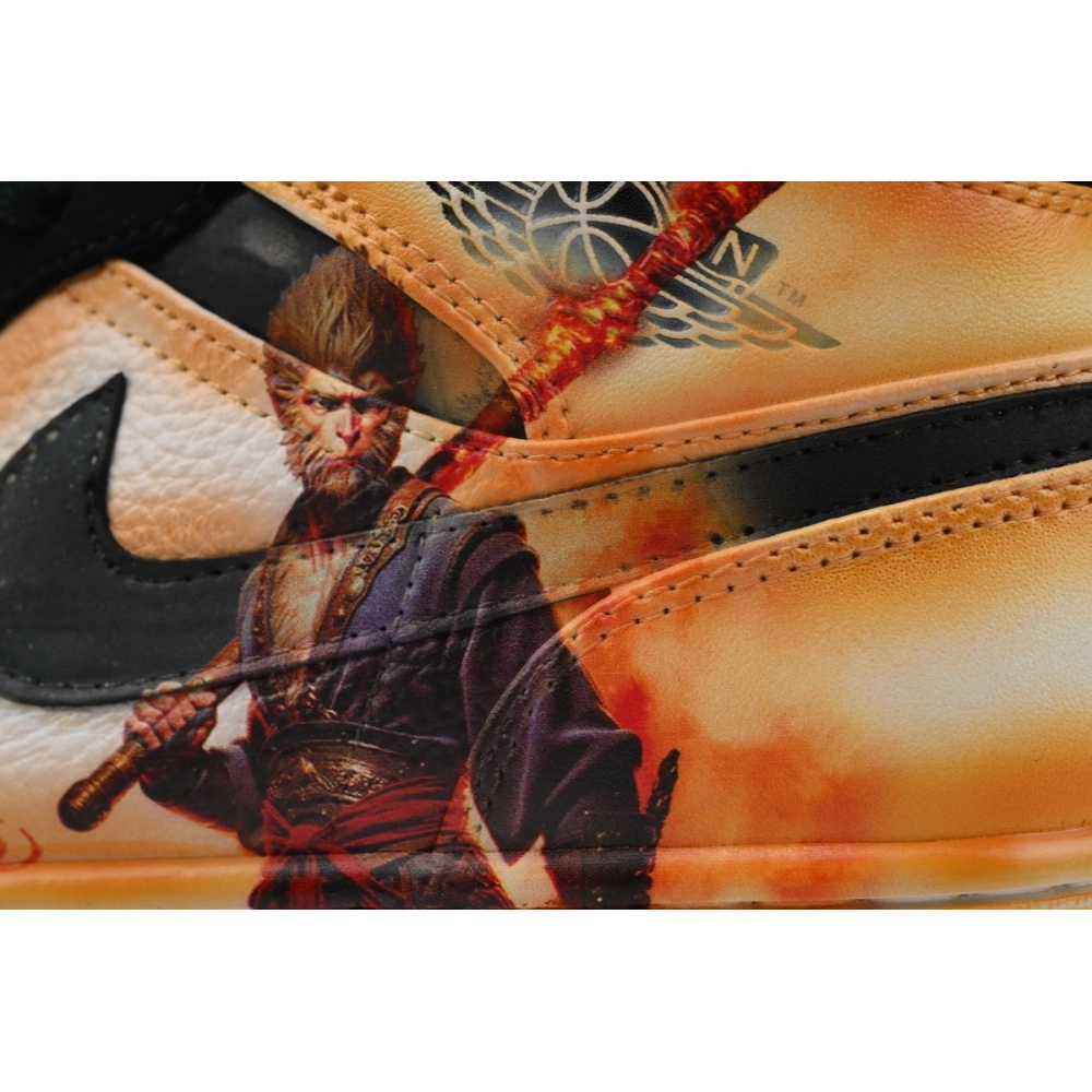 Air Jordan 1 Mid Black Myth Wukong Shoes Sneakers DH6933-100
