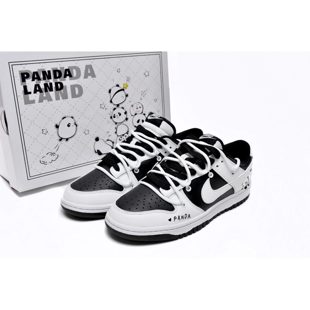 Nike SB Dunk Low Sail Panda SplCing DD1391-100 (Limited customized)