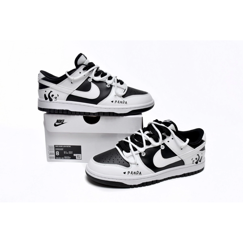 Nike SB Dunk Low Sail Panda SplCing DD1391-100 (Limited customized)