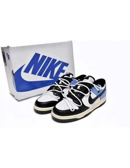 Nike SB Dunk Low Strap Black and White Blue DD1391-100 (Limited customized)
