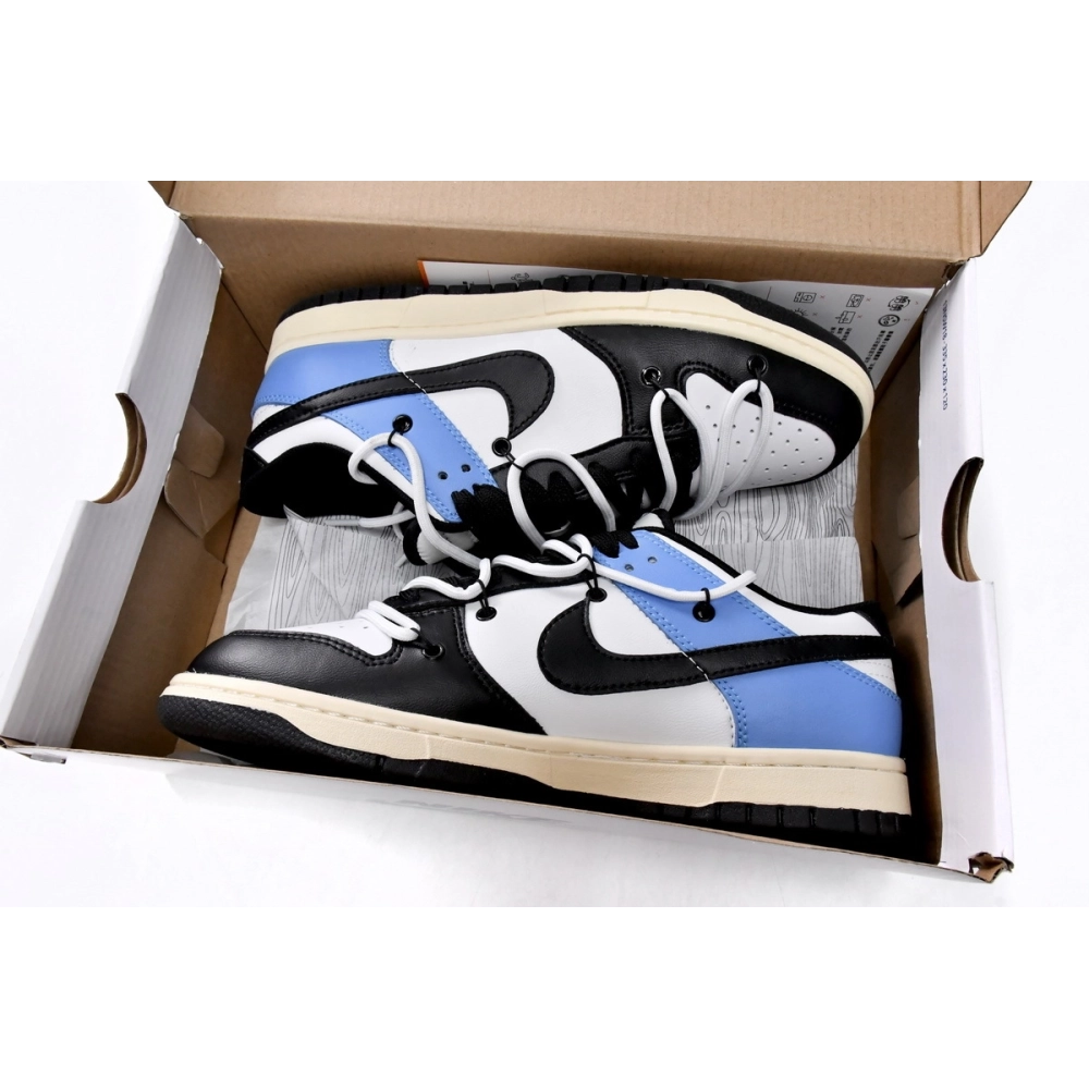 Nike SB Dunk Low Strap Black and White Blue DD1391-100 (Limited customized)