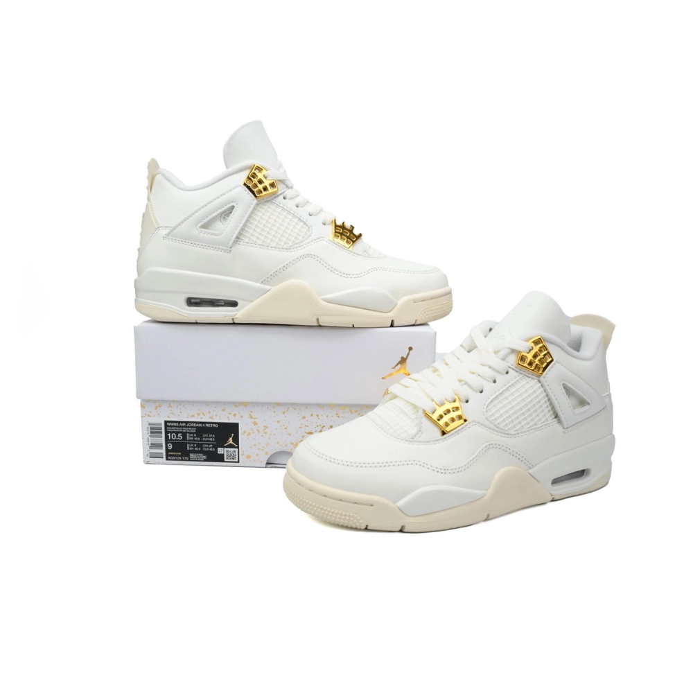 (Special Offer)Air Jordan 4 Retro Metallic Gold AQ9129-170