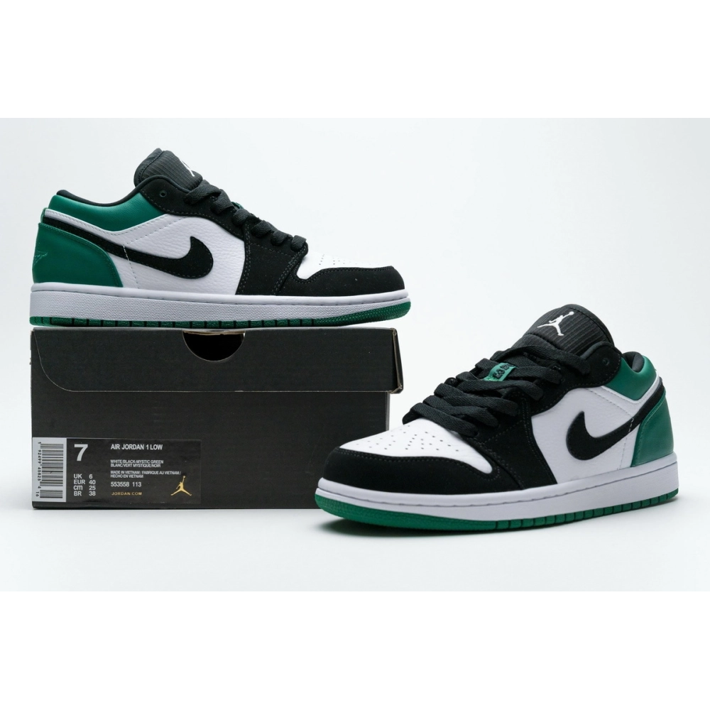Air Jordan 1 Low White Black Mystic Green 553558-113