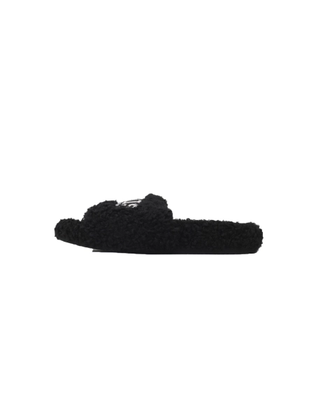 Balenciaga Cities Paris Furry Slide Black