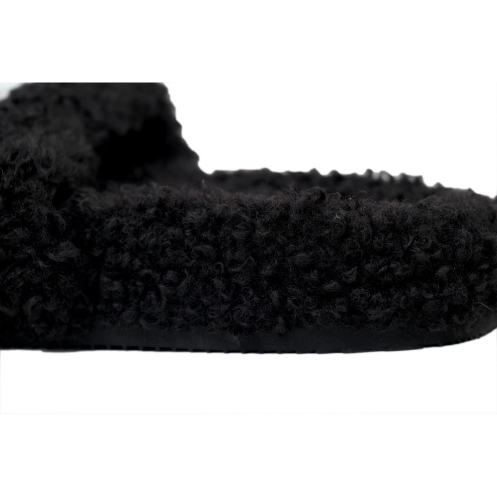 Balenciaga Cities Paris Furry Slide Black