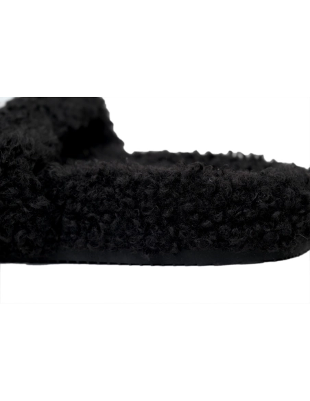 Balenciaga Cities Paris Furry Slide Black