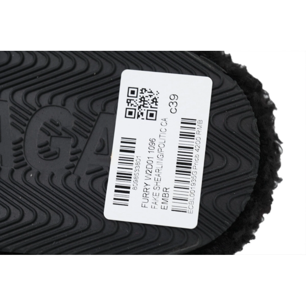 Balenciaga Cities Paris Furry Slide Black