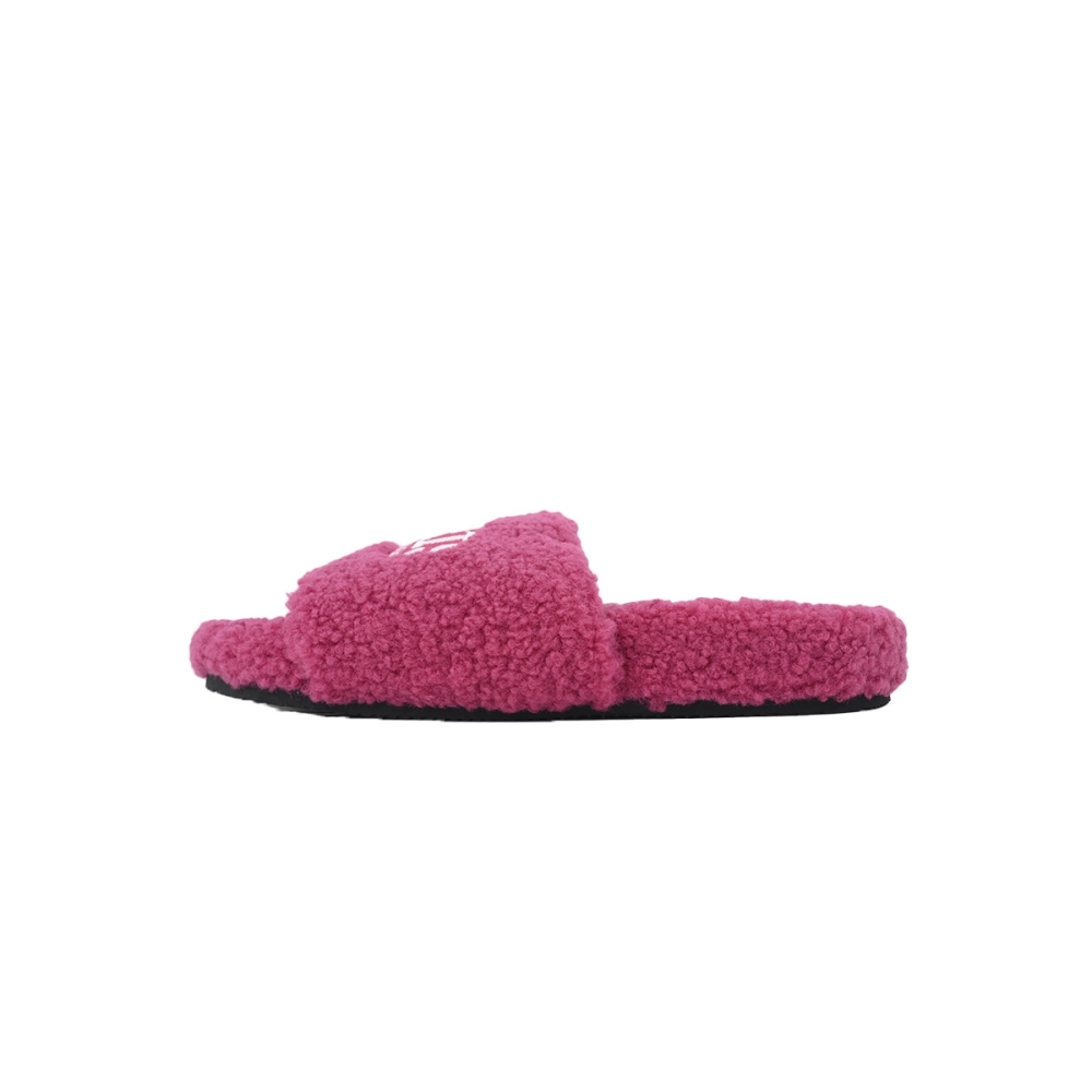 Balenciaga Cities Paris Furry Slide Bright Red