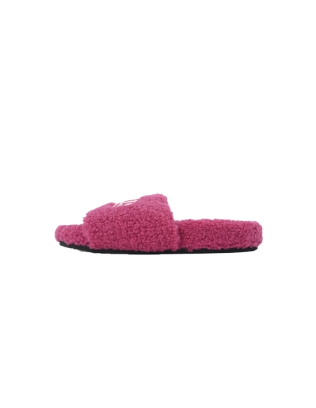 Balenciaga Cities Paris Furry Slide Bright Red