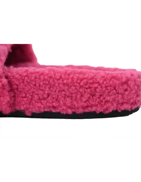 Balenciaga Cities Paris Furry Slide Bright Red