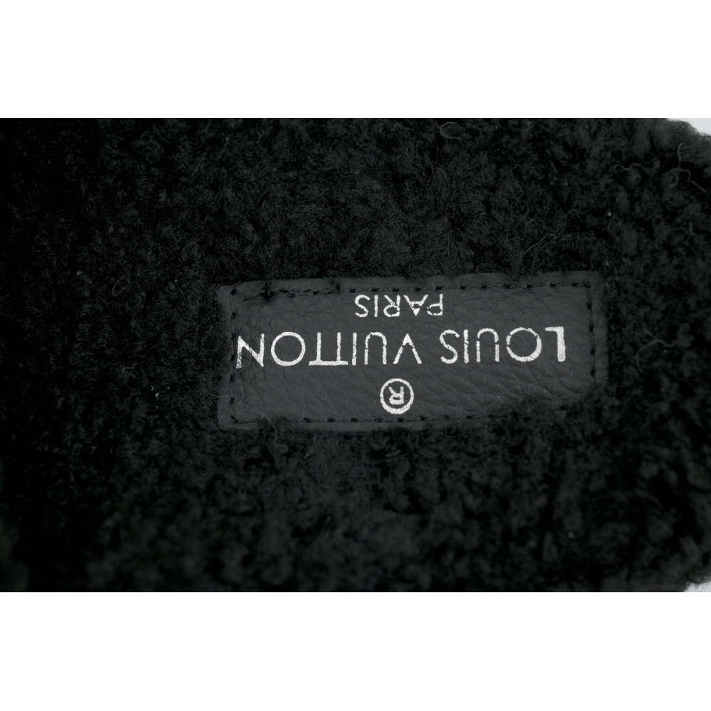Louis Vuitton Bom Dia Shearling Flate Slippers Black