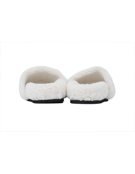 Louis Vuitton Bom Dia Shearling Flate Slippers White