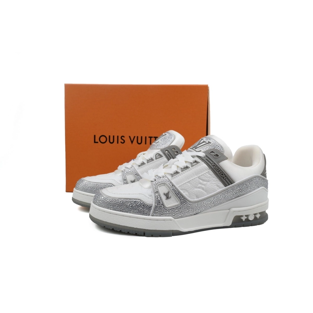 Louis Vuitton Trainer Grey White Swarovski