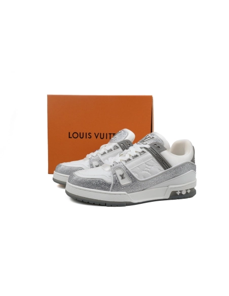 Louis Vuitton Trainer Grey White Swarovski