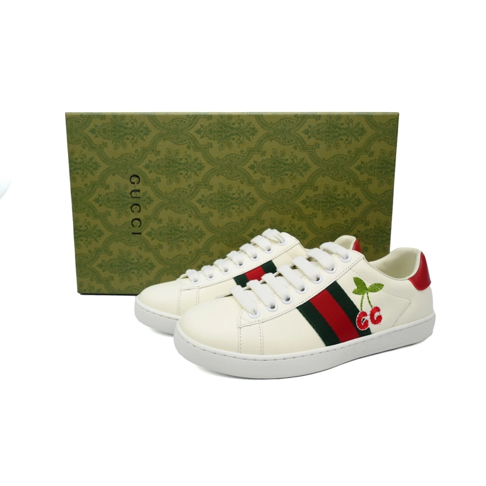 Gucci Ace Sneaker Cherry Embroidered White