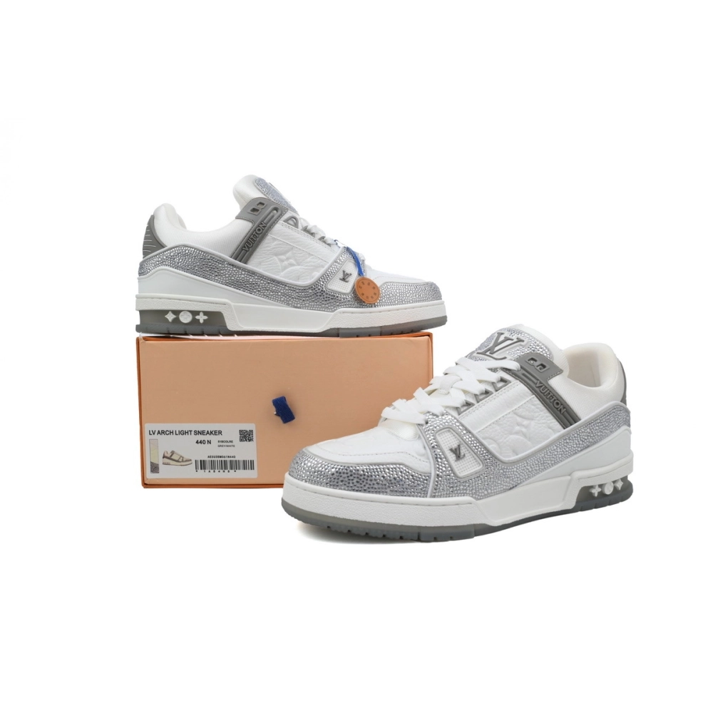 Louis Vuitton Trainer Grey White Swarovski