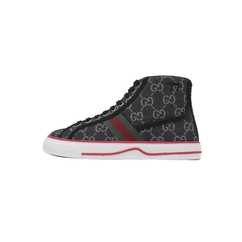 Gucci Tennis 1977 High Top Sneakers Denim Mini GG Black