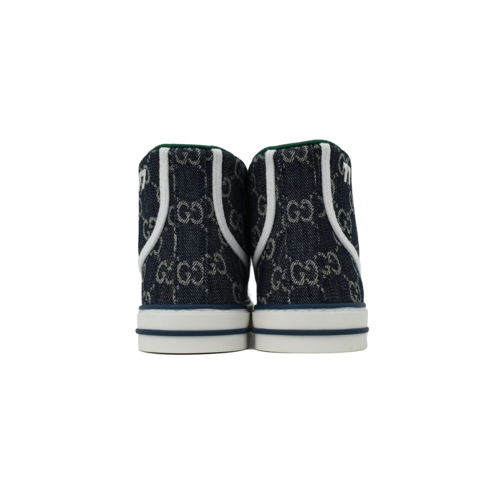 Gucci Tennis 1977 High Top Sneakers Denim Mini GG Blue