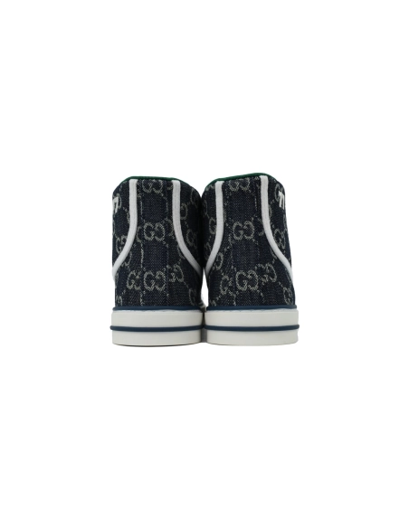 Gucci Tennis 1977 High Top Sneakers Denim Mini GG Blue