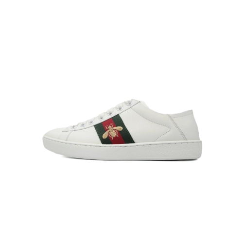 Gucci White Bee Ace Trainer Sneakers