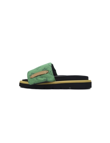 Louis Vuitton Pool Pillow Flat Comfort Mules Denim Green