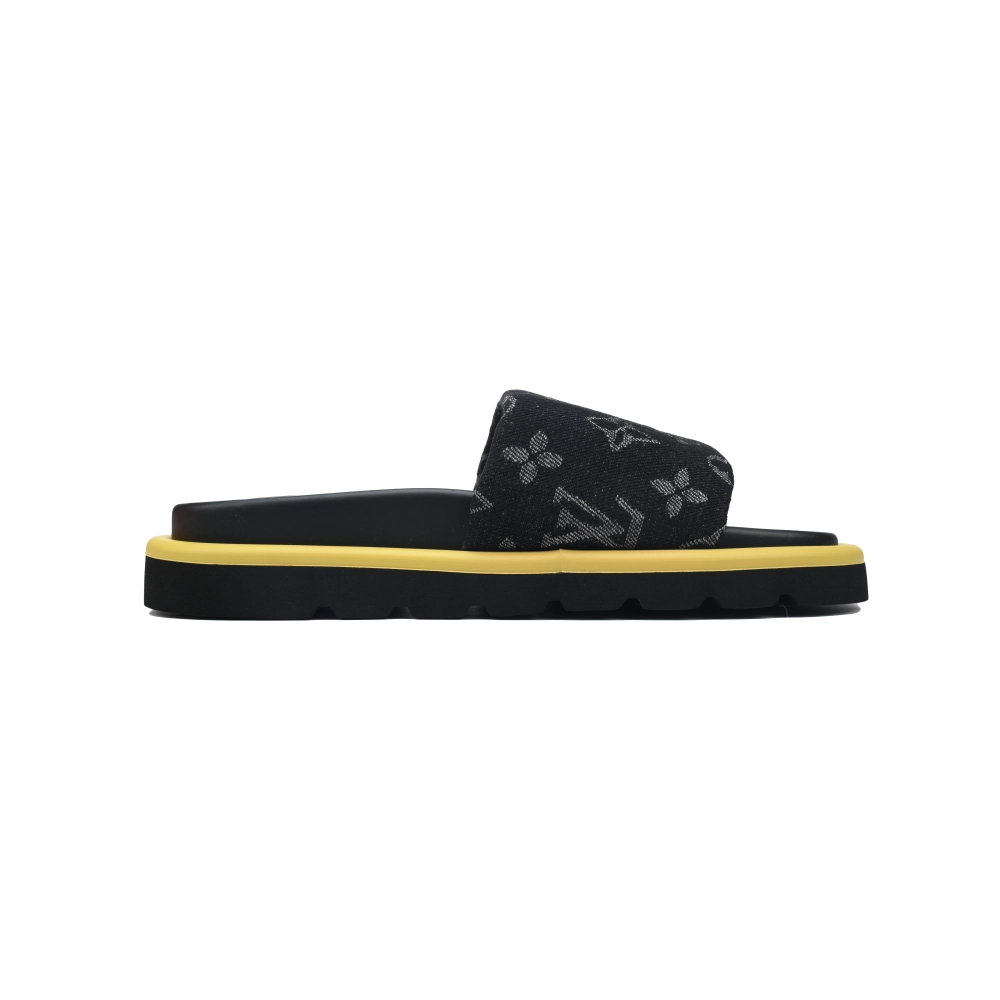 Louis Vuitton Pool Pillow Flat Comfort Mules Denim Yellow Label
