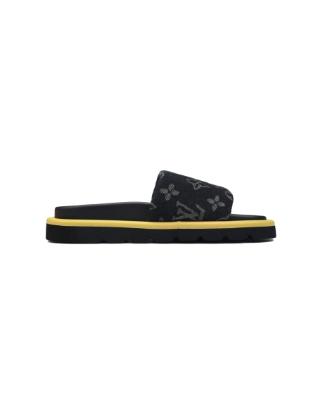 Louis Vuitton Pool Pillow Flat Comfort Mules Denim Yellow Label