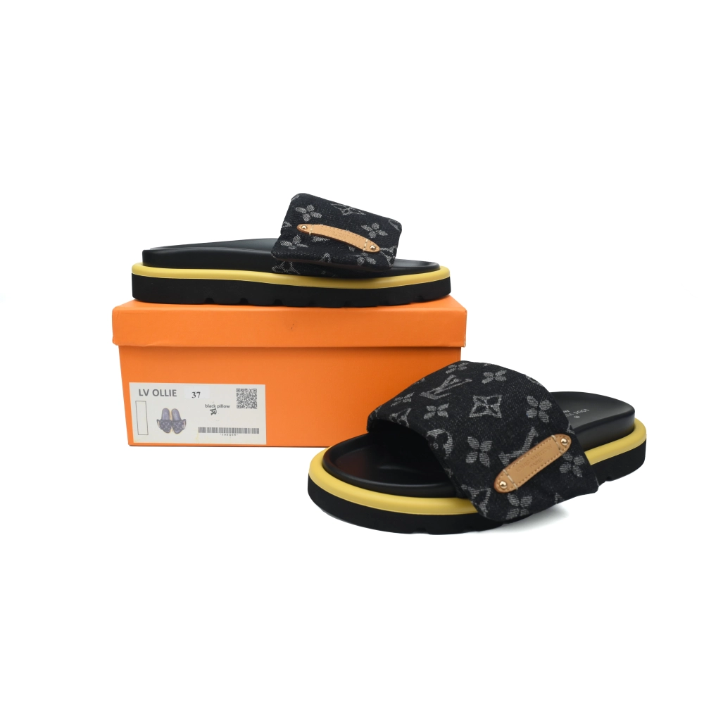 Louis Vuitton Pool Pillow Flat Comfort Mules Denim Yellow Label