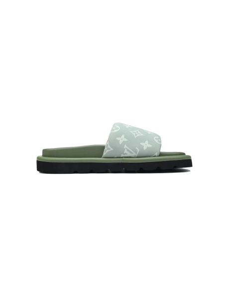 Louis Vuitton Pool Pillow Flat Comfort Mules Light Green Denim