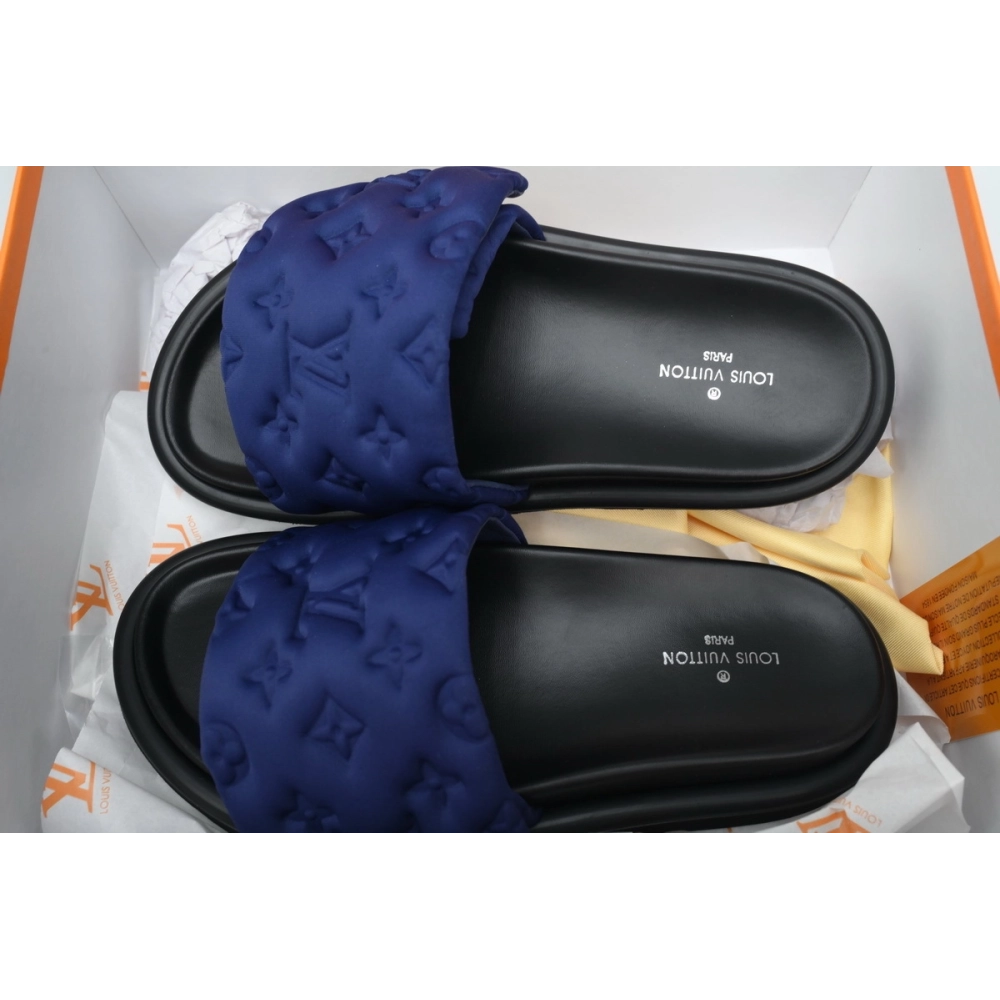 Louis Vuitton Pool Pillow Flat Comfort Mules Navy Blue