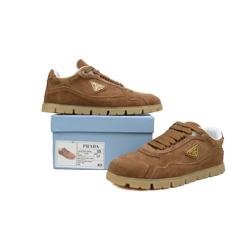 Prada Trail Suede Sneakers Brown