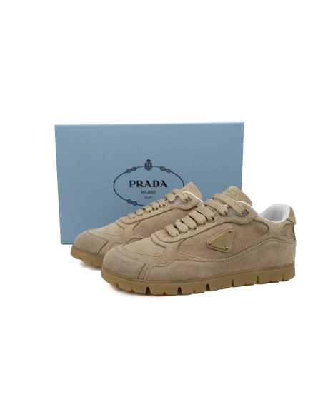 Prada Trail Suede Sneakers Khaki