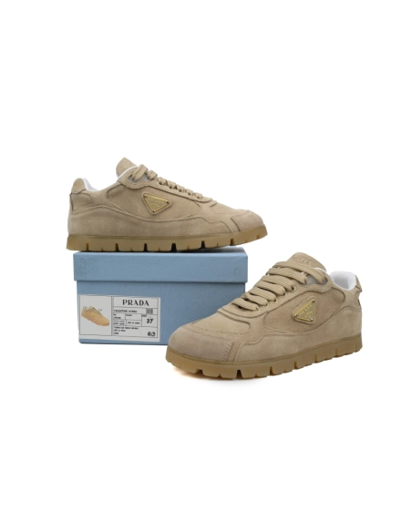 Prada Trail Suede Sneakers Khaki