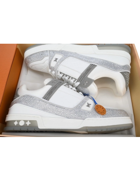 Louis Vuitton Trainer Grey White Swarovski