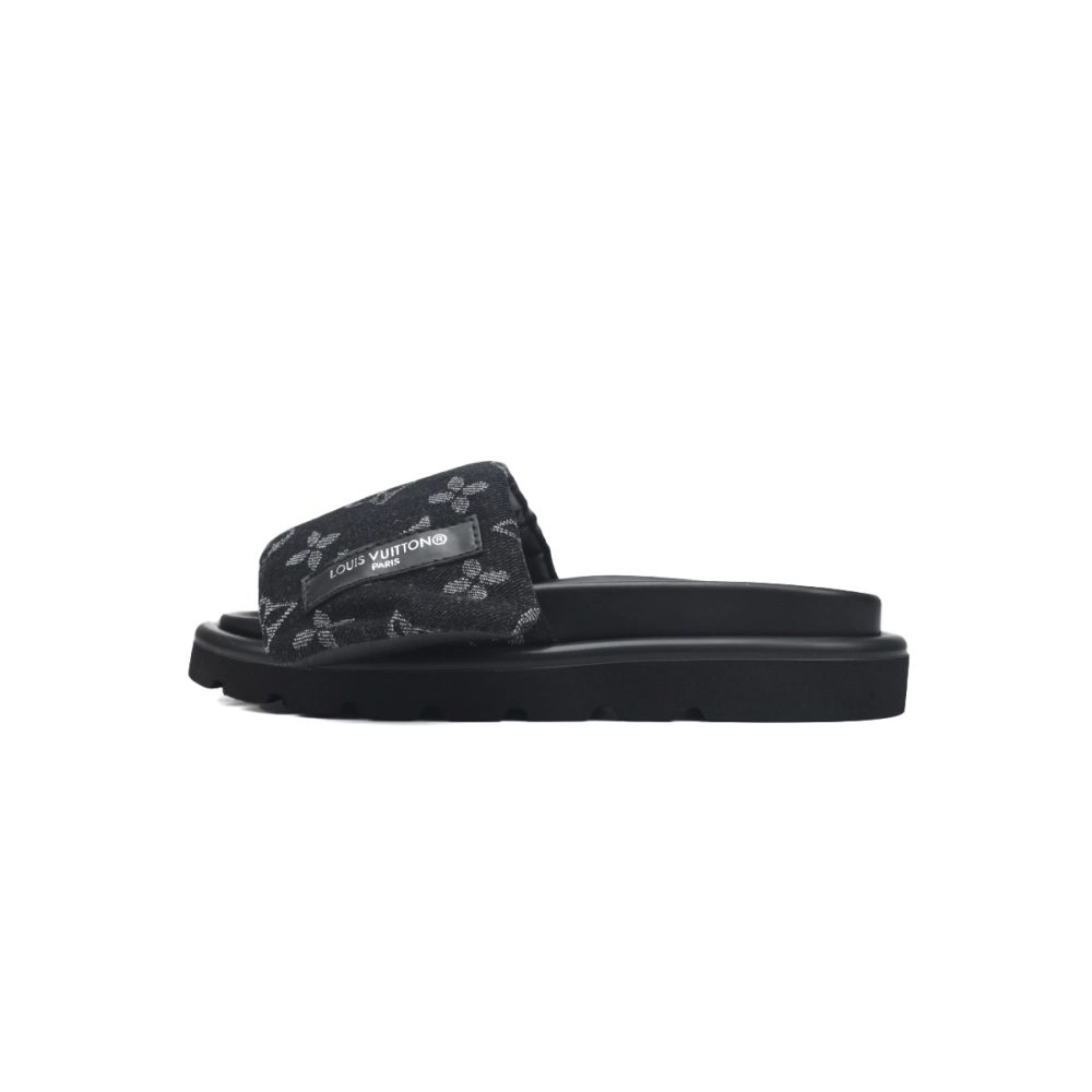 Louis Vuitton Pool Pillow Flat Comfort Mules Denim Black