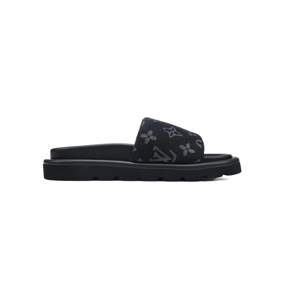 Louis Vuitton Pool Pillow Flat Comfort Mules Denim Black