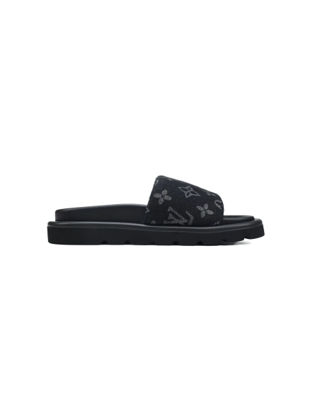 Louis Vuitton Pool Pillow Flat Comfort Mules Denim Black