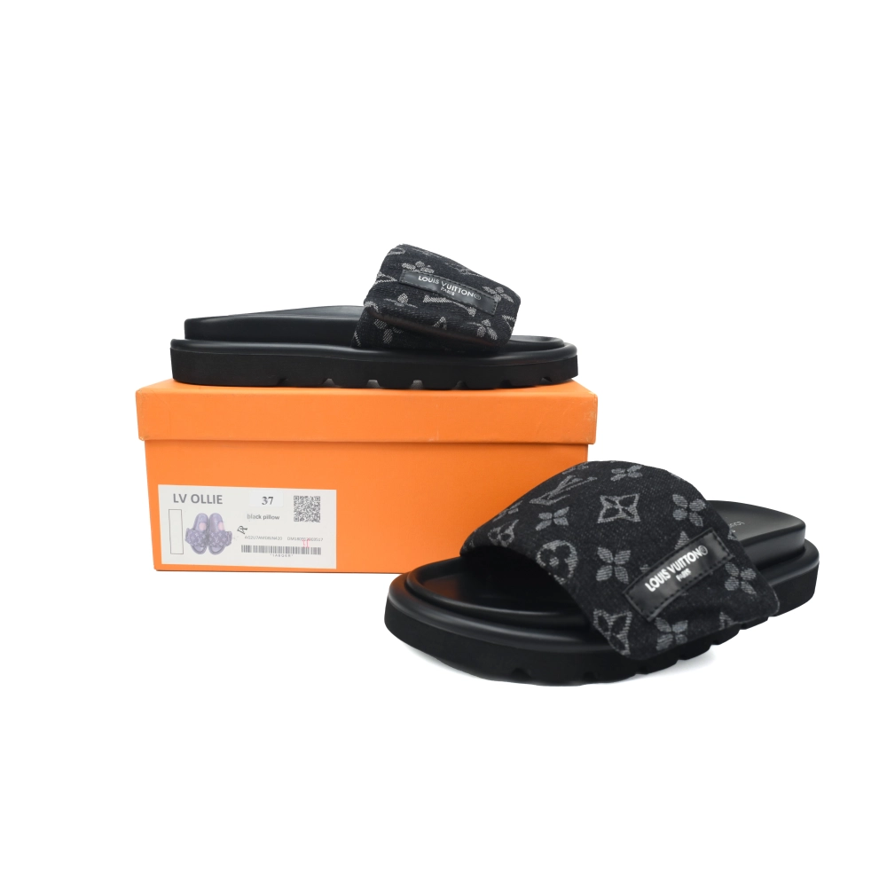 Louis Vuitton Pool Pillow Flat Comfort Mules Denim Black