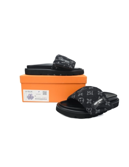 Louis Vuitton Pool Pillow Flat Comfort Mules Denim Black