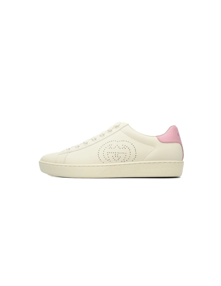Gucci Ace Perforated Interlocking G White Pink