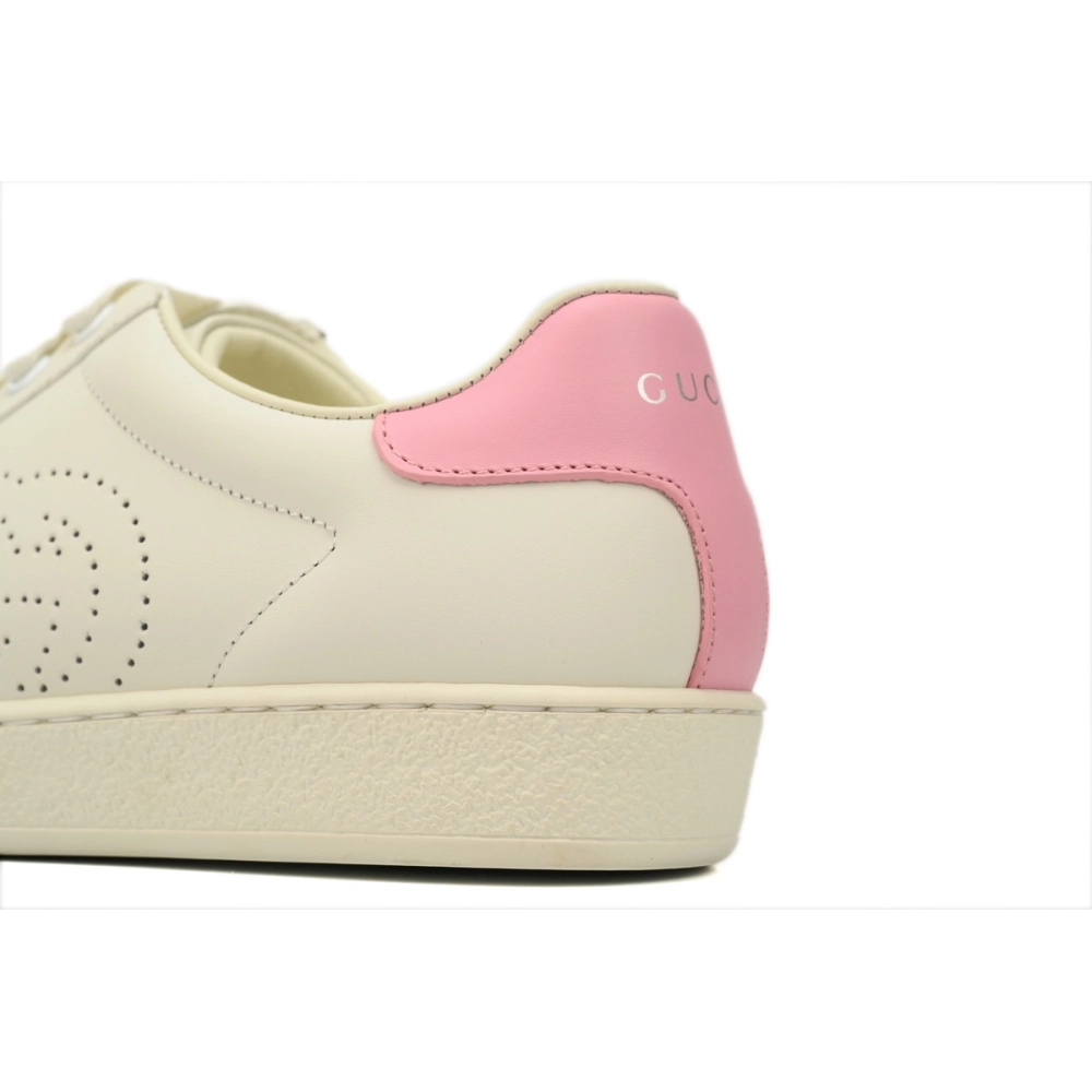 Gucci Ace Perforated Interlocking G White Pink
