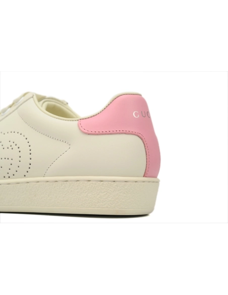 Gucci Ace Perforated Interlocking G White Pink