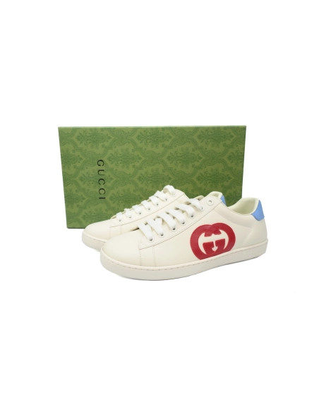 Gucci Ace Suede Trimmed Leather Sneakers White
