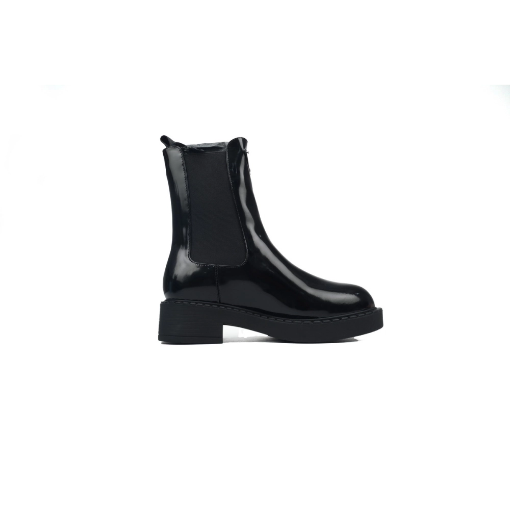 Prada Leather Ankle Boots Black