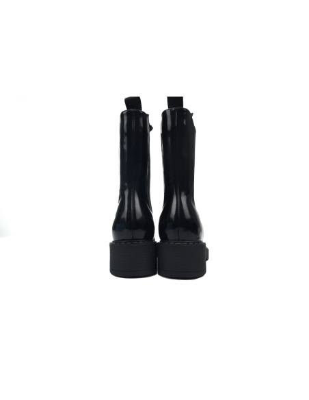 Prada Leather Ankle Boots Black