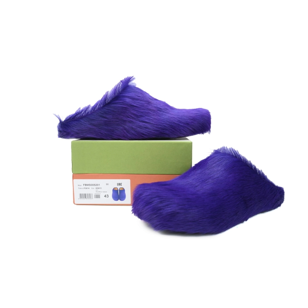 Marni Long-hair Calfskin Fussbett Sabot Purple SBMR000600P623600C74
